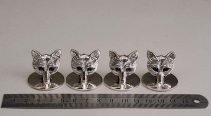 Silver Fox Menu Holders (set of 4) - Sampson Mordan